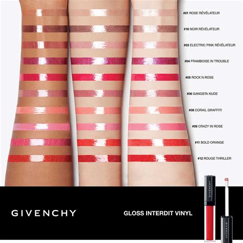 givenchy gloss interdit vinyl swatches.